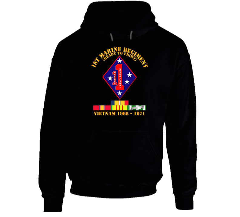 Army - 1st Marine Regiment - Vietnam 1966 - 1971 W Vn Svc Car Hoodie