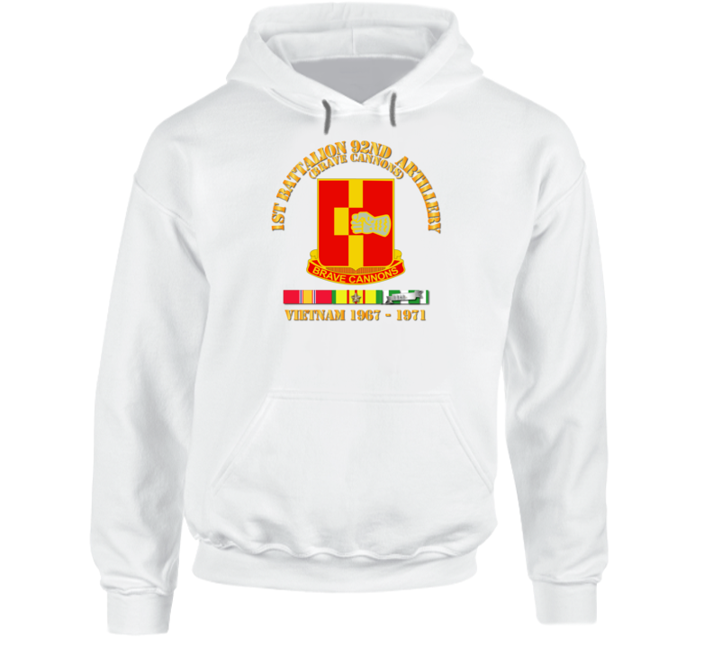Army - 1st Bn 92nd Artillery - Vietnam 1967 - 1971 W Vn Svc Hoodie