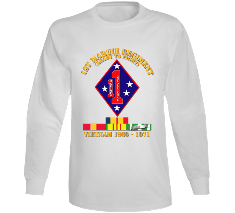 Army - 1st Marine Regiment - Vietnam 1966 - 1971 W Vn Svc Car Long Sleeve