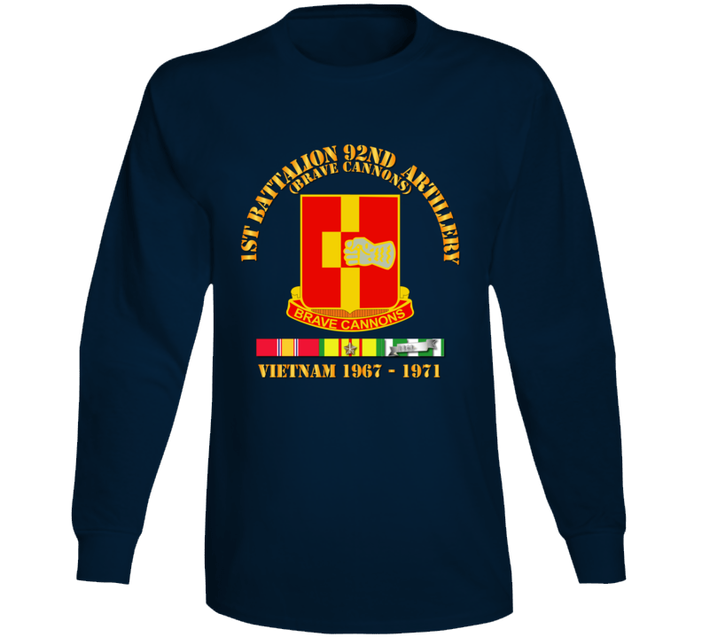 Army - 1st Bn 92nd Artillery - Vietnam 1967 - 1971 W Vn Svc Long Sleeve