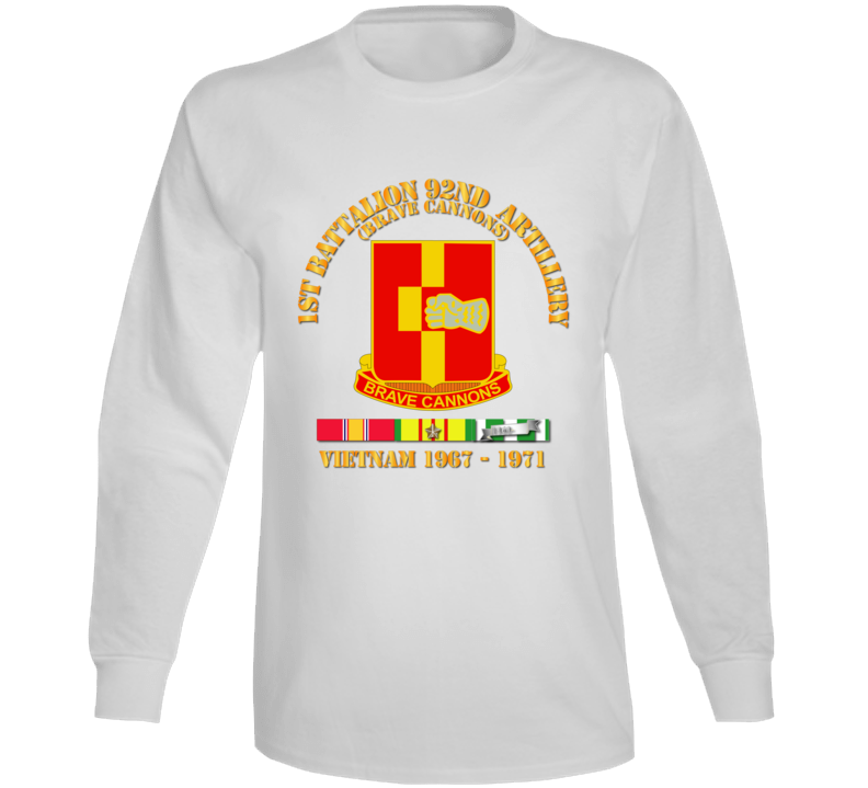 Army - 1st Bn 92nd Artillery - Vietnam 1967 - 1971 W Vn Svc Long Sleeve