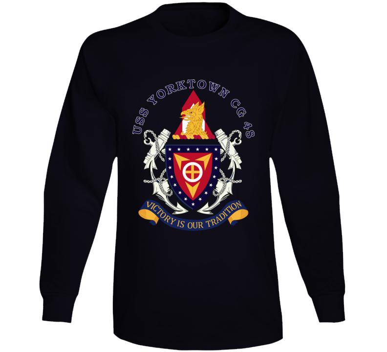 Navy - Uss Yorktown (cg-48) Wobakgrd Long Sleeve