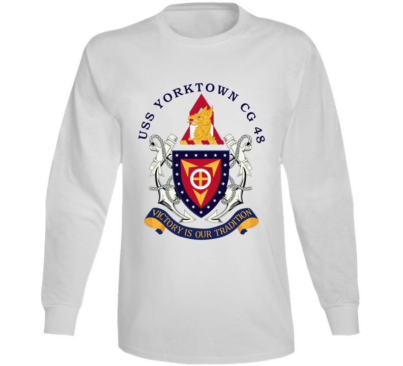 Navy - Uss Yorktown (cg-48) Wobakgrd Long Sleeve