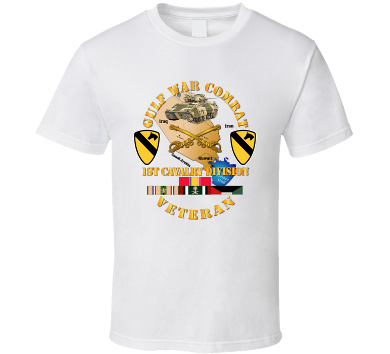 Army - Gulf War Combat Infantry Vet W 1st Id Ssi T Shirt