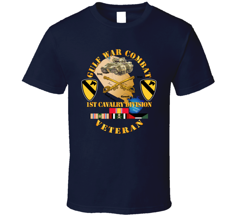 Army - Gulf War Combat Infantry Vet W 1st Id Ssi T Shirt