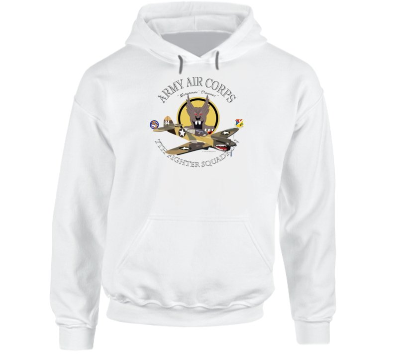 Aac - P-40 Warhawk - 49fg - 7th Fighter Squadron Wo Bakgrd - Hoodie