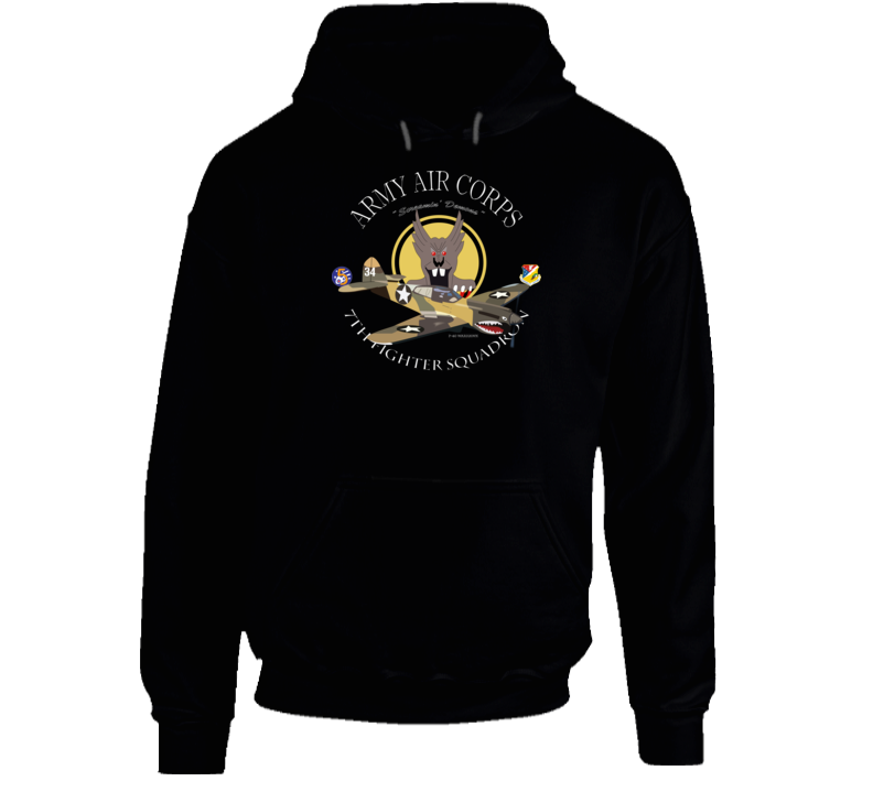 Aac - P-40 Warhawk - 49fg - 7th Fighter Squadron Wo Bakgrd - Hoodie
