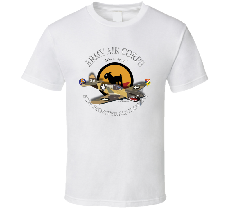 Aac - P-40 Warhawk - 49fg - 8th Fighter Squadron Wo Bakgrd - T-shirt