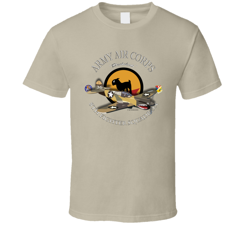 Aac - P-40 Warhawk - 49fg - 8th Fighter Squadron Wo Bakgrd - T-shirt