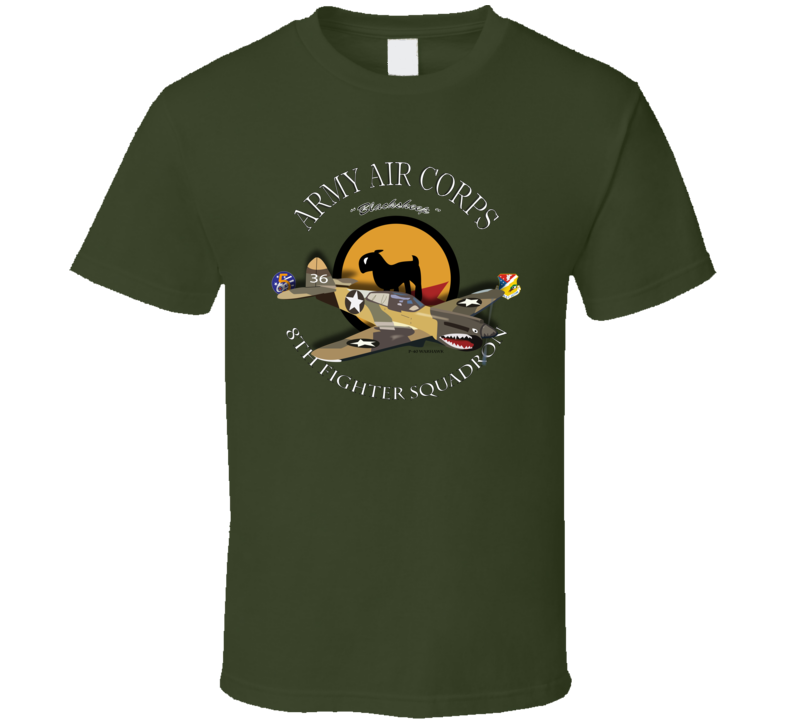 Aac - P-40 Warhawk - 49fg - 8th Fighter Squadron Wo Bakgrd - T-shirt