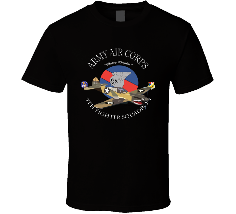Aac - P-40 Warhawk - 49fg - 9th Fighter Squadron Wo Bakgrd - T- T Shirt