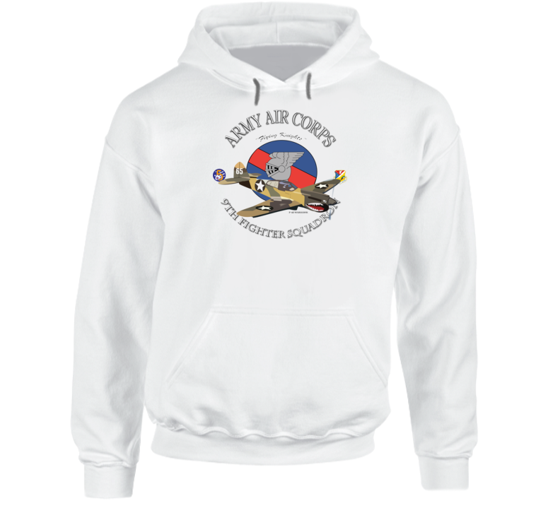 Aac - P-40 Warhawk - 49fg - 9th Fighter Squadron Wo Bakgrd - Hoodie