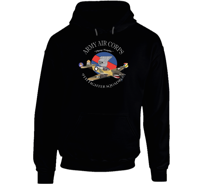 Aac - P-40 Warhawk - 49fg - 9th Fighter Squadron Wo Bakgrd - Hoodie