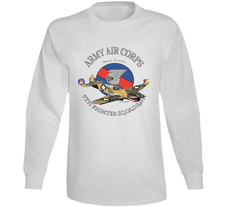 Aac - P-40 Warhawk - 49fg - 9th Fighter Squadron Wo Bakgrd Long Sleeve