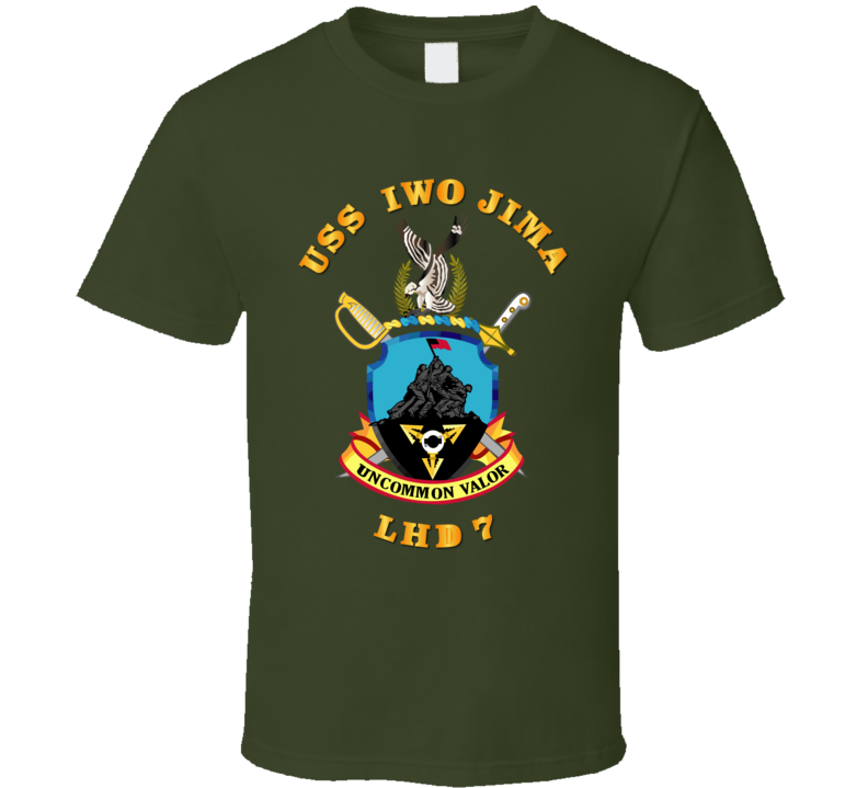 Navy - Uss Iwo Jima (lhd-7) Wo Bakgrd T-shirt