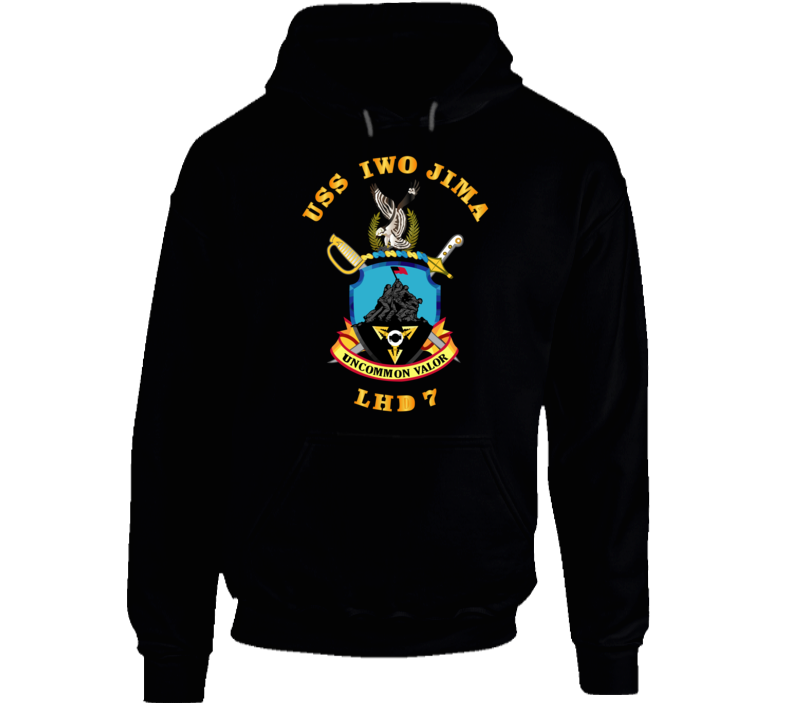 Navy - Uss Iwo Jima (lhd-7) Wo Bakgrd Hoodie