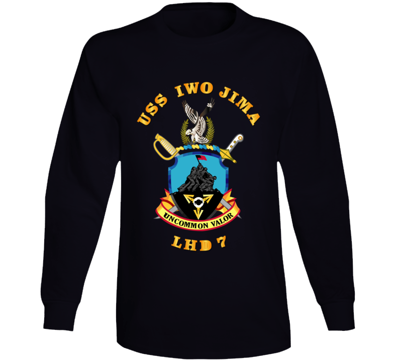 Navy - Uss Iwo Jima (lhd-7) Wo Bakgrd Long Sleeve