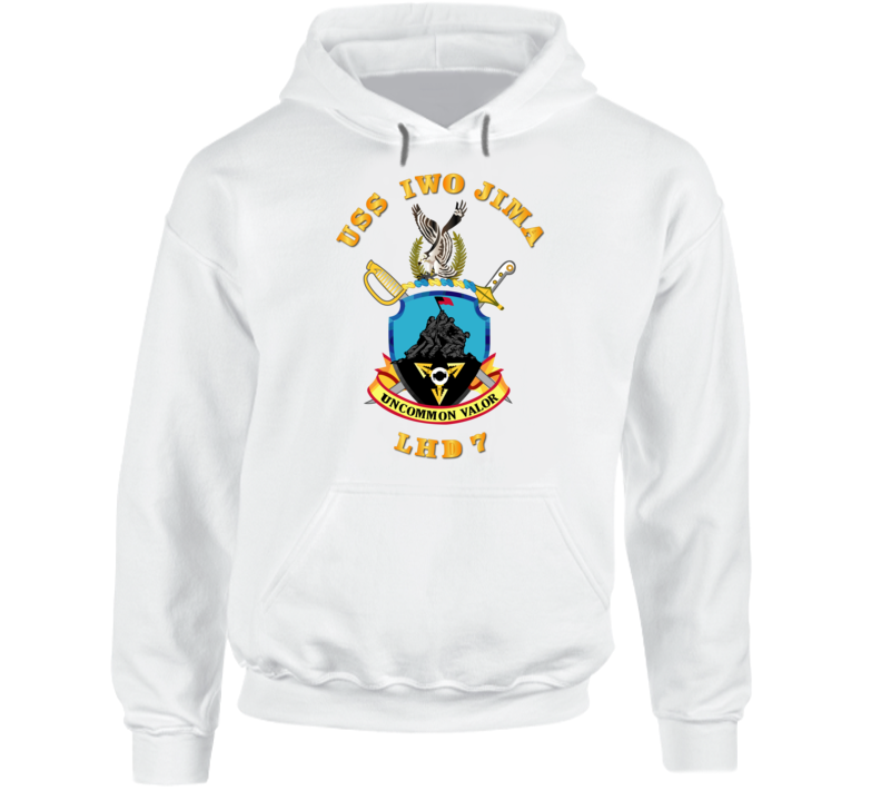 Navy - Uss Iwo Jima (lhd-7) Wo Bakgrd Hoodie