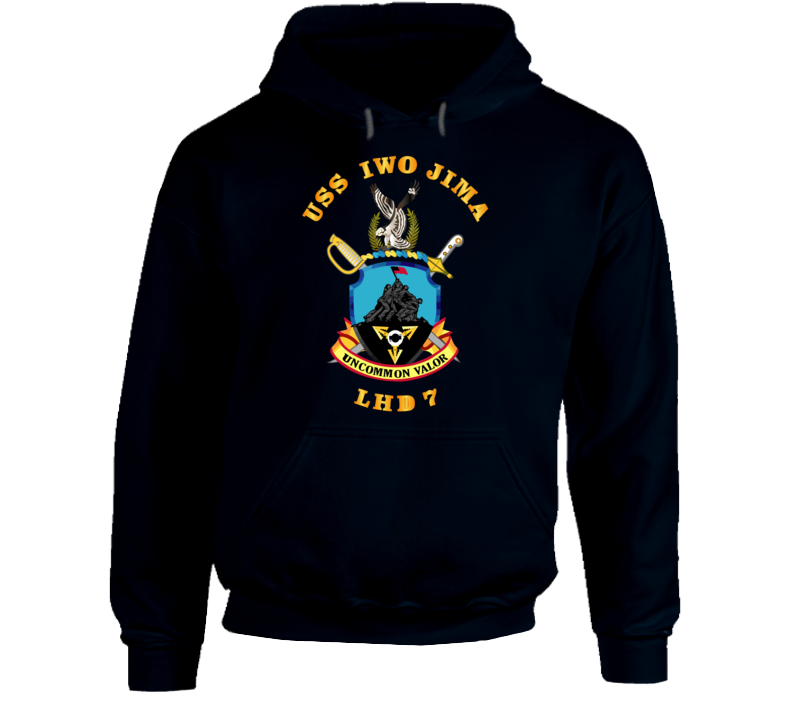 Navy - Uss Iwo Jima (lhd-7) Wo Bakgrd Hoodie
