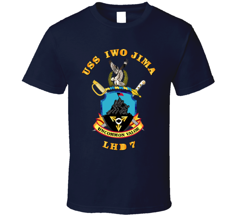 Navy - Uss Iwo Jima (lhd-7) Wo Bakgrd T-shirt