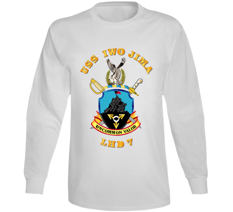 Navy - Uss Iwo Jima (lhd-7) Wo Bakgrd Long Sleeve