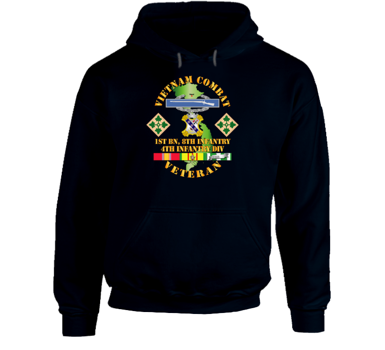 Army - Vietnam Combat Infantry Veteran W 1st Bn 8th Inf - 4th Id Ssi - Hoodie