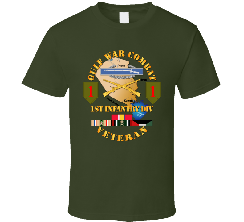 Army - Gulf War Combat Infantry Vet W 1st Id Ssi - T-shirt