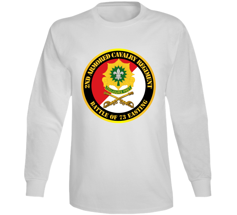 Army - 2nd Armored Cavalry Regiment Dui - Red White - Battle Of 73 Easting Long Sleeve