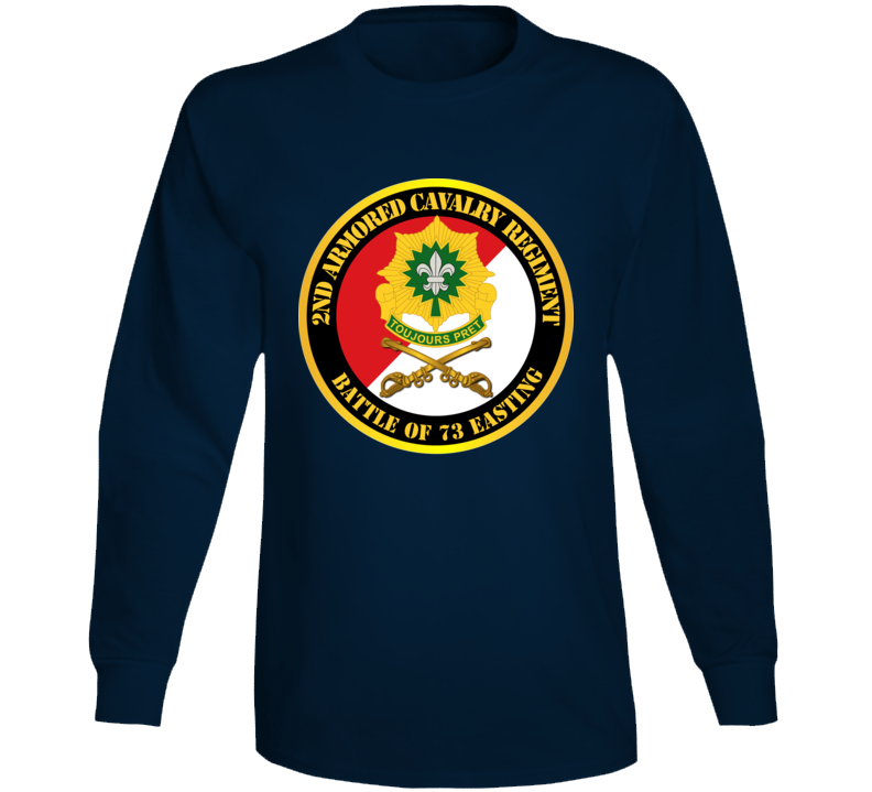 Army - 2nd Armored Cavalry Regiment Dui - Red White - Battle Of 73 Easting Long Sleeve