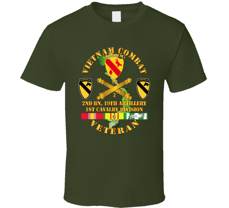 Army - Vietnam Combat Veteran W 2nd Bn 19th Artillery Dui - 1st Cav Div - V1 T-shirt