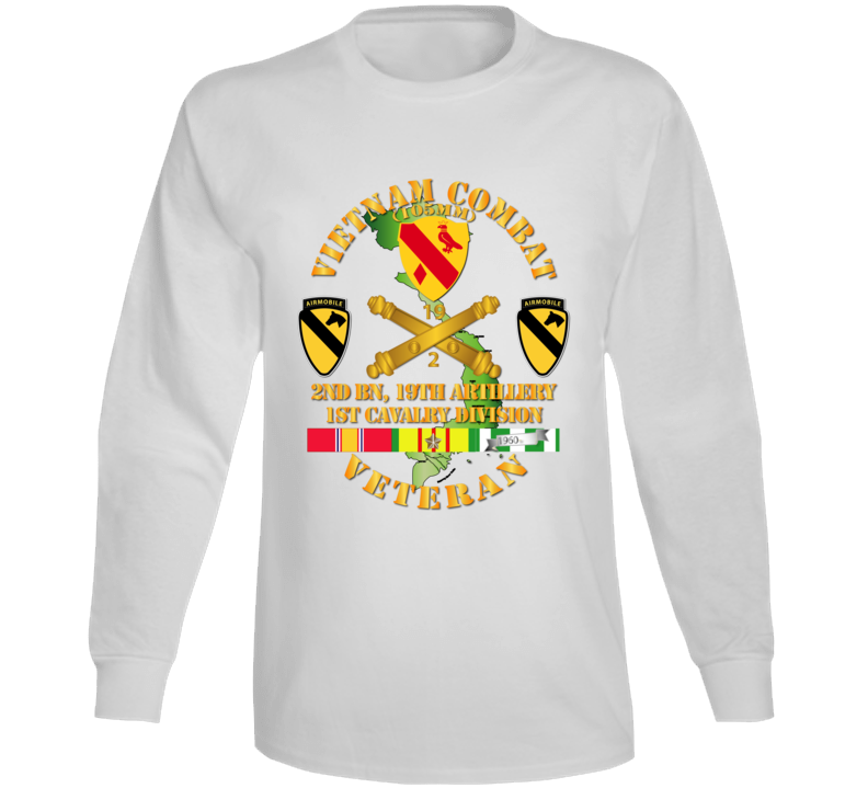 Army - Vietnam Combat Veteran W 2nd Bn 19th Artillery Dui - 1st Cav Div - V1 Long Sleeve