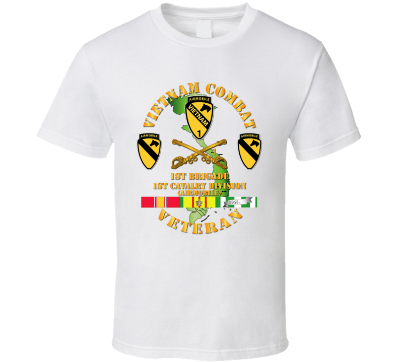 Army - Vietnam Combat Cavalry Veteran W 1st Brigade - 1st Cav Div T Shirt