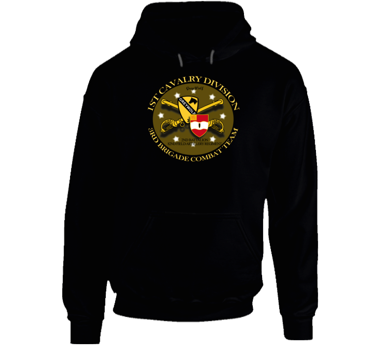 Army - 1st Cav Div - 3rd Bde Cbt Tm - Greywolf - 2nd Bn 82nd Fa1 Hoodie