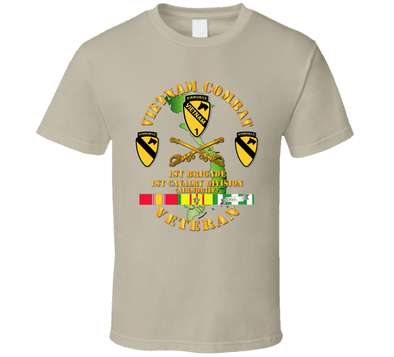 Army - Vietnam Combat Cavalry Veteran W 1st Brigade - 1st Cav Div T Shirt