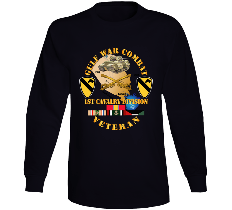 Army - Gulf War Combat Infantry Vet W 1st Cav Div Ssi Long Sleeve