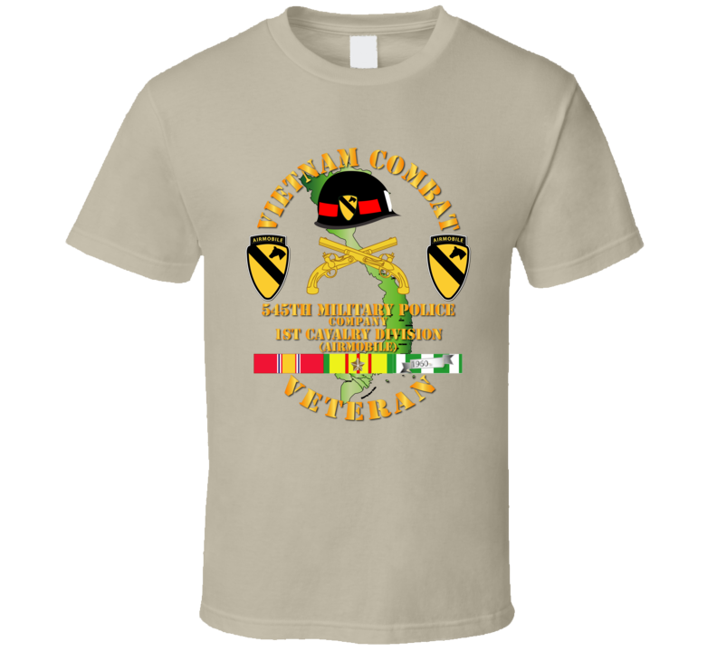 Army - Vietnam Combat Cavalry Veteran W 545th Military Police Co - 1st Cav Div T-shirt
