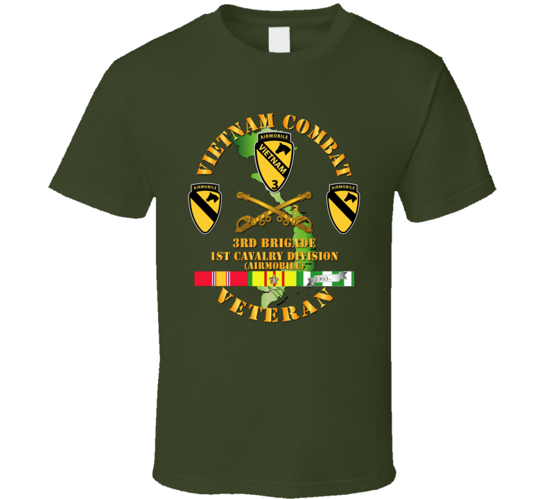 Army - Vietnam Combat Cavalry Veteran W 3rd Brigade - 1st Cav Div T Shirt