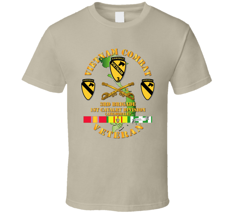 Army - Vietnam Combat Cavalry Veteran W 3rd Brigade - 1st Cav Div T Shirt