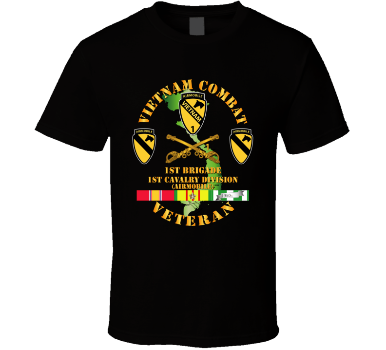 Army - Vietnam Combat Cavalry Veteran W  1st Brigade - 1st Cav Div T-shirt