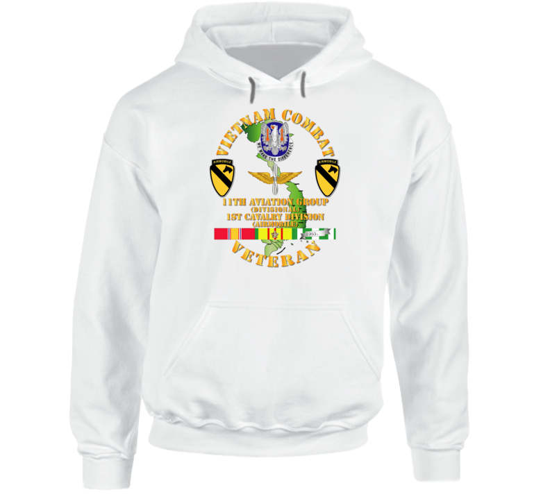 Army - Vietnam Combat Cavalry Veteran W 11th Aviation Group - 1st Cav Div - Hoodie