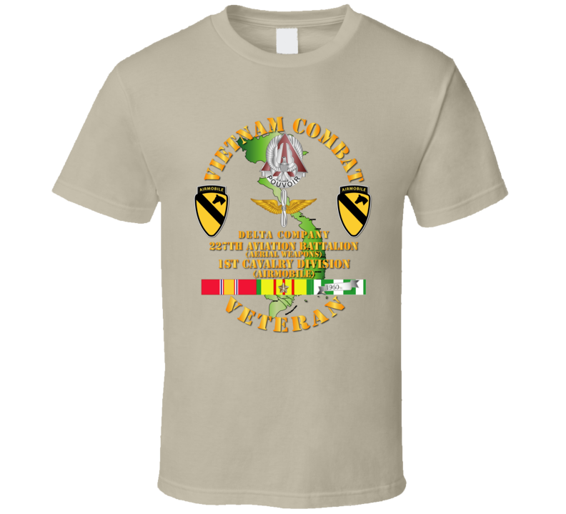 Army - Vietnam Combat Cavalry Veteran w D Co - WPNS - 227th AVN Bn - 1st Cav Div - T-Shirt