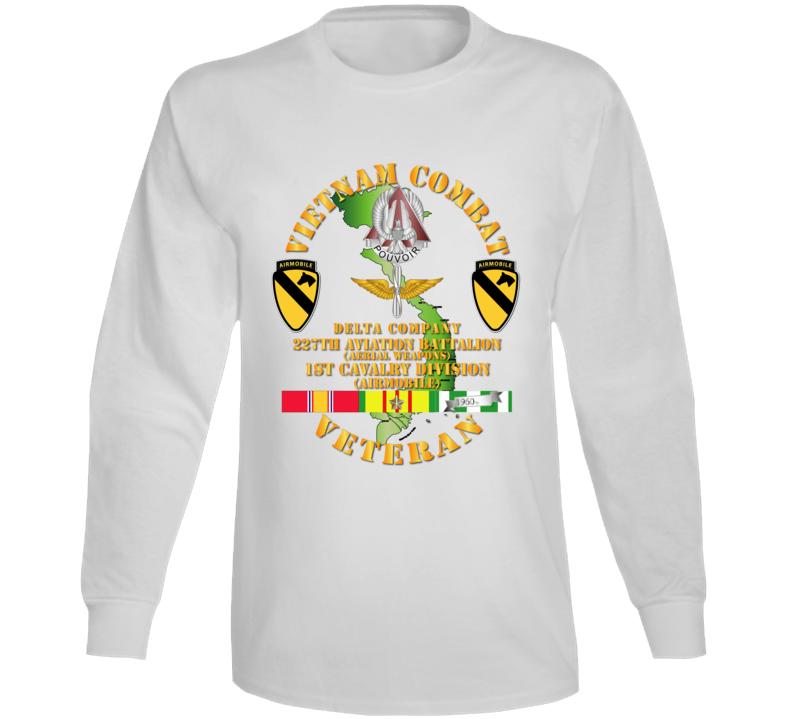 Army - Vietnam Combat Cavalry Veteran W D Co - Wpns - 227th Avn Bn - 1st Cav Div Long Sleeve
