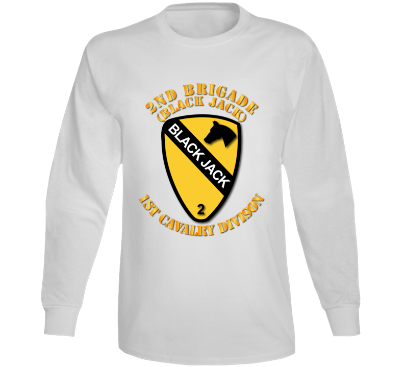 Army - 2nd Brigade - 1st Cav Div - Black Jack No Offset Long Sleeve