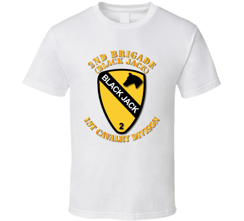 Army - 2nd Brigade - 1st Cav Div - Black Jack No Offset T-shirt