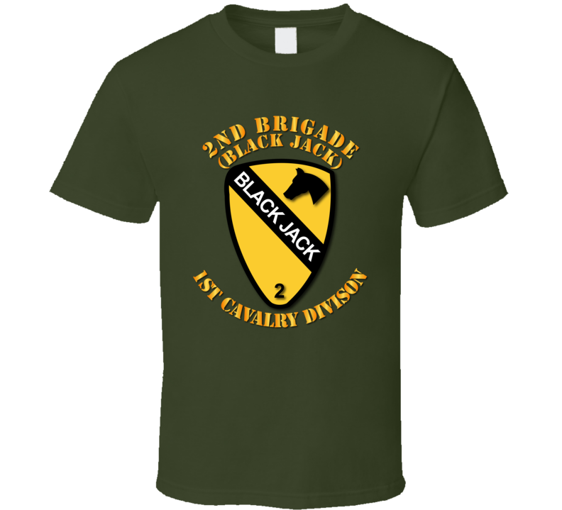 Army - 2nd Brigade - 1st Cav Div - Black Jack No Offset T-shirt