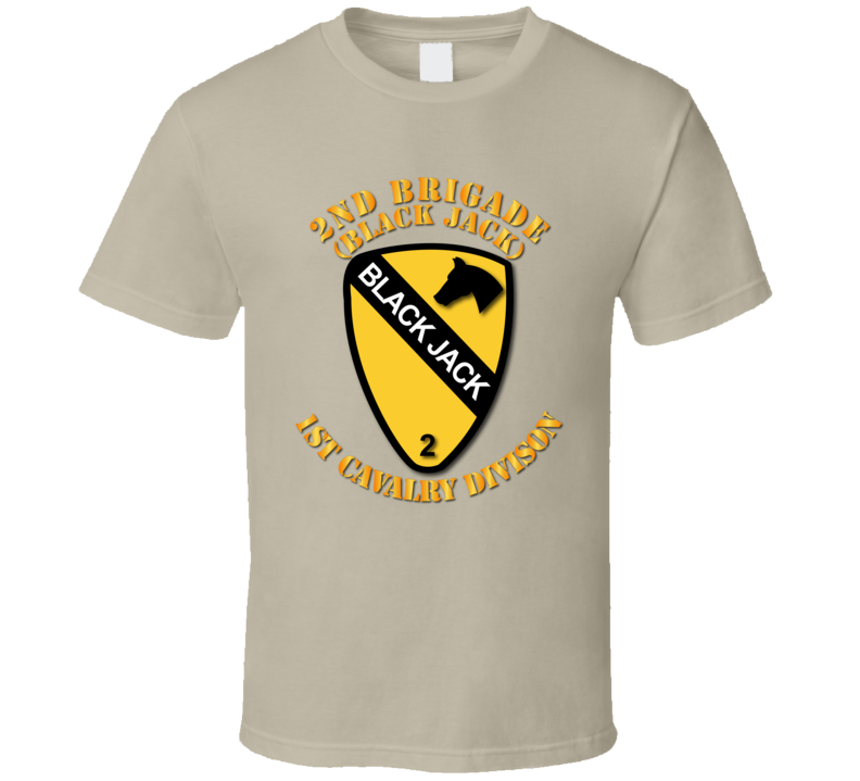 Army - 2nd Brigade - 1st Cav Div - Black Jack No Offset T-shirt