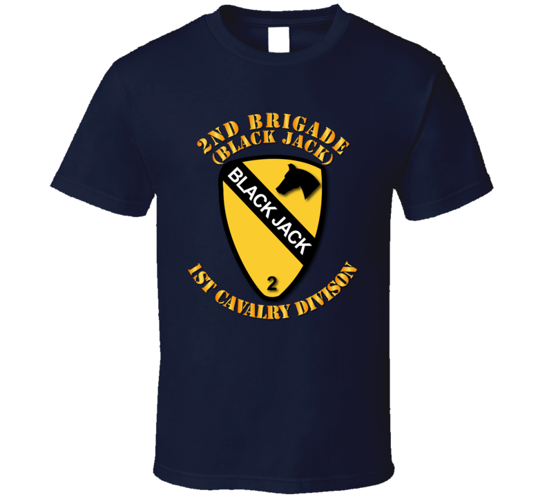 Army - 2nd Brigade - 1st Cav Div - Black Jack No Offset T-shirt