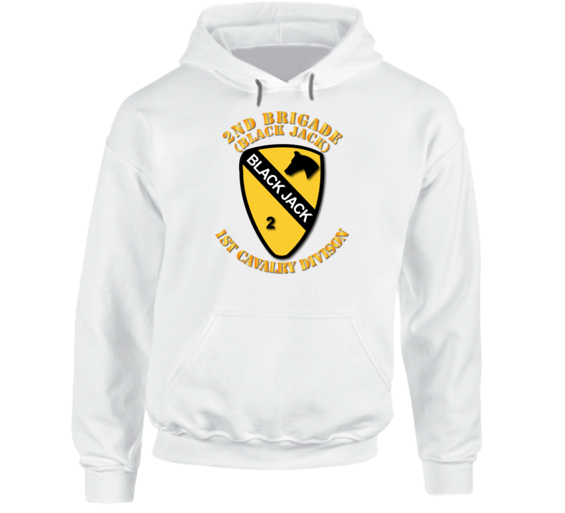 Army - 2nd Brigade - 1st Cav Div - Black Jack Offset Hoodie