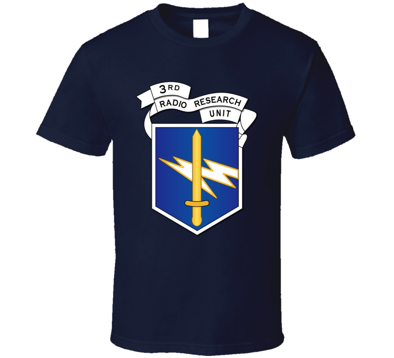 Army - 3rd Radio Research Unit Mobile Det  W Vn Svc - Blue Wo Txt T-shirt