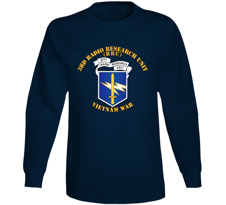 Army - 3rd Radio Research Unit Mobile Det  - Vietnam War - Blue Long Sleeve